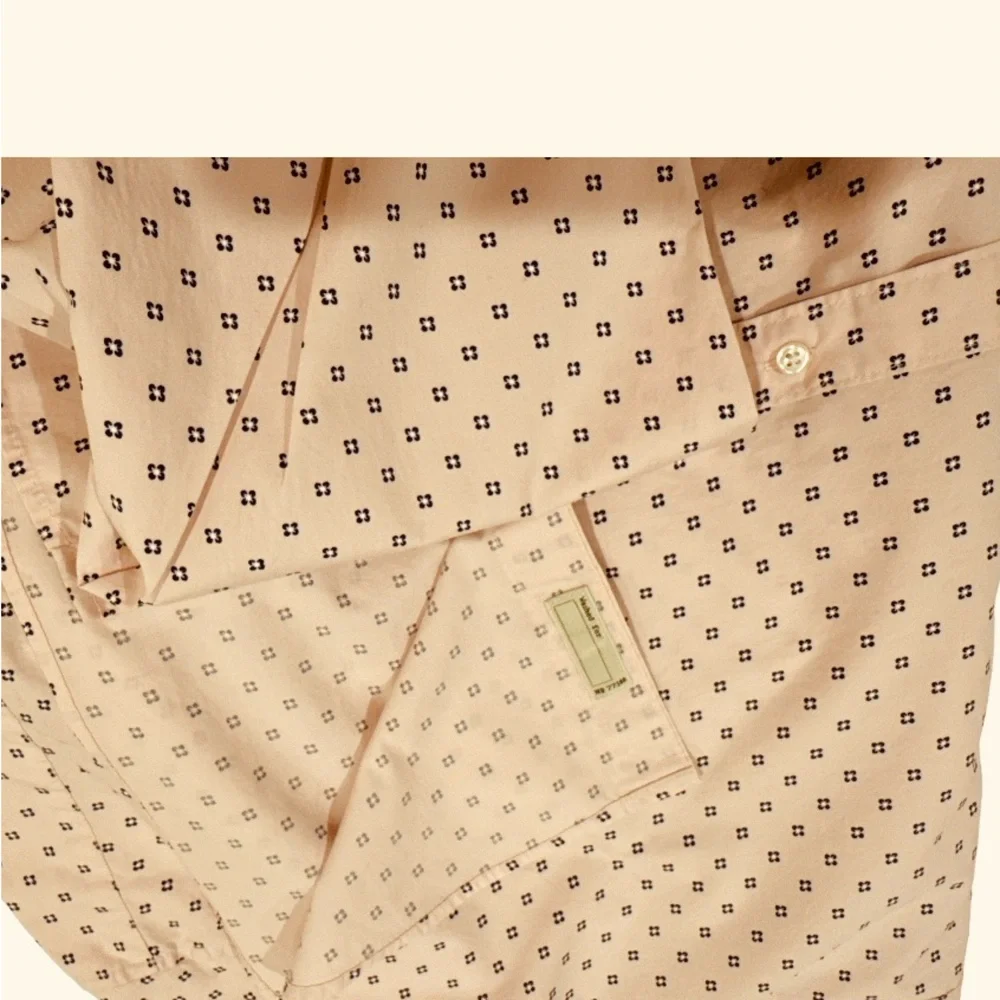 J. CREW Organic Cotton‎ Slim Stretch Fit *Secret Wash* Shirt Pink Print Men XXL